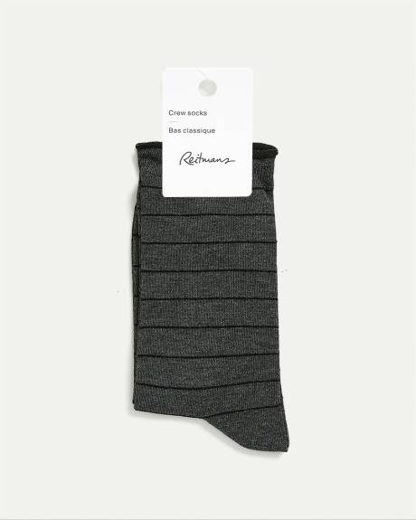 Bamboo Viscose Crew Socks with Stripes