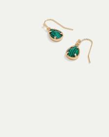 Earrings with Malachite Pendants