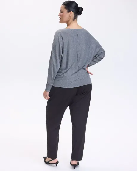 Long-Sleeve Boat-Neck Merino-Blend Sweater