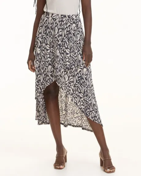 Pull-On Maxi Skirt with Wrap Front