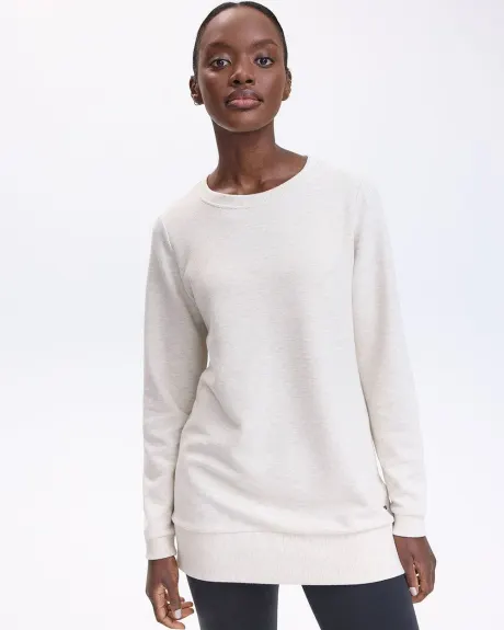 Long-Sleeve Crew-Neck Ottoman-Knit Tunic - Hyba