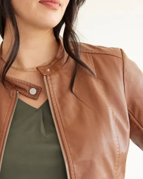 Faux Leather Moto Jacket