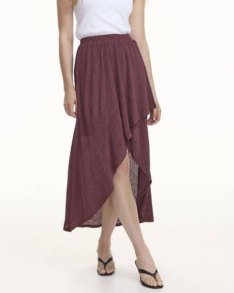 Pull-On Maxi Skirt with Wrap Front