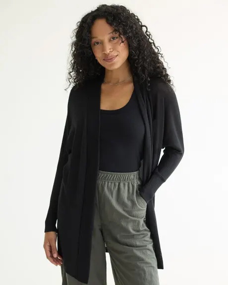 Long-Dolman-Sleeve Open Cardigan