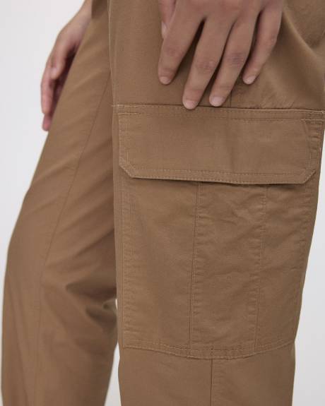 Pantalon jogger en popeline avec poches cargo