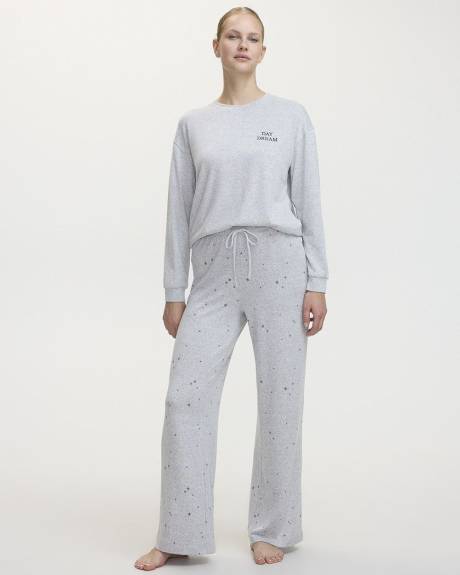 Wide-Leg Brushed Snit Pyjama Pant - R Line