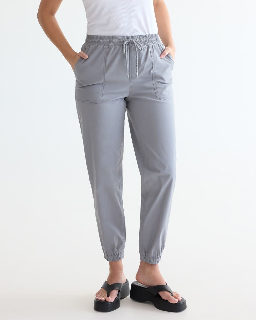 Pantalon jogger à taille haute avec poches utilitaires