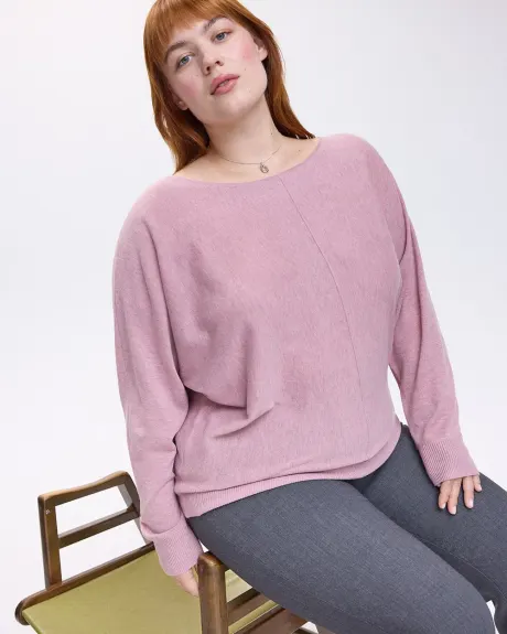 Long-Sleeve Boat-Neck Merino-Blend Sweater