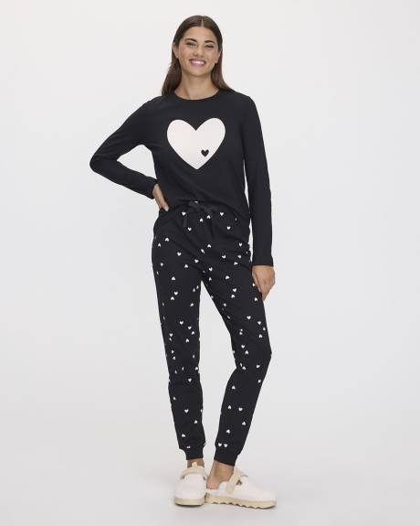 Long-Sleeve Top and Jogger Cotton Pyjama Set