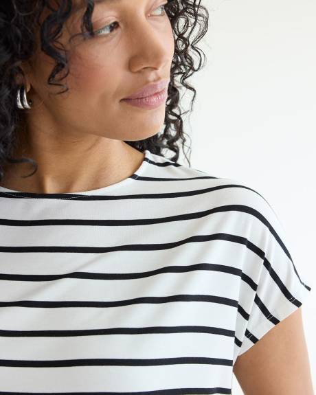 Short-Dolman-Sleeve Boat-Neck Tee