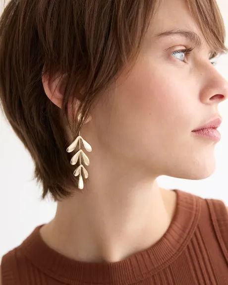 Boucles d'oreilles en forme de feuilles