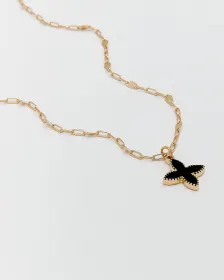 Collier court avec pendentif en fleur