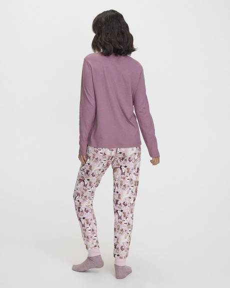 Long-Sleeve Top and Jogger Cotton Pyjama Set