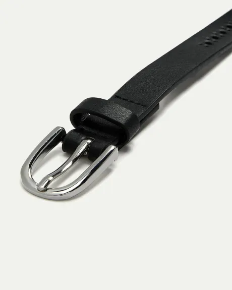 Skinny Faux Leather Belt