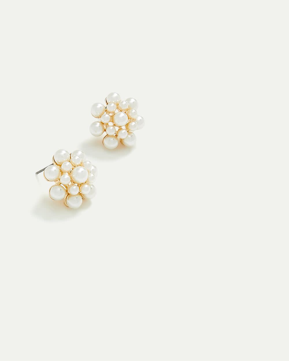 Boucles d'oreilles avec fleurs en perles