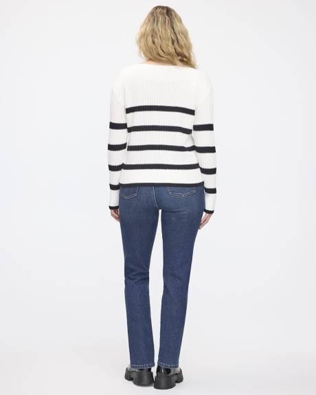 Long-Sleeve Boat-Neck Sweater