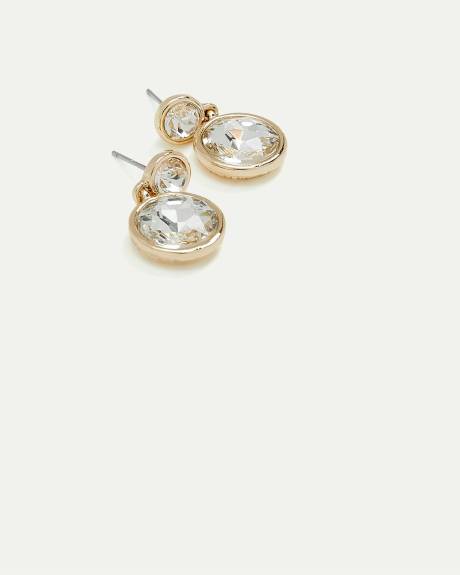 Earrings with Rounded Stone Pendants