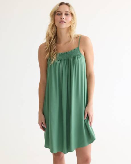 Sleeveless Dress with Square Neckline