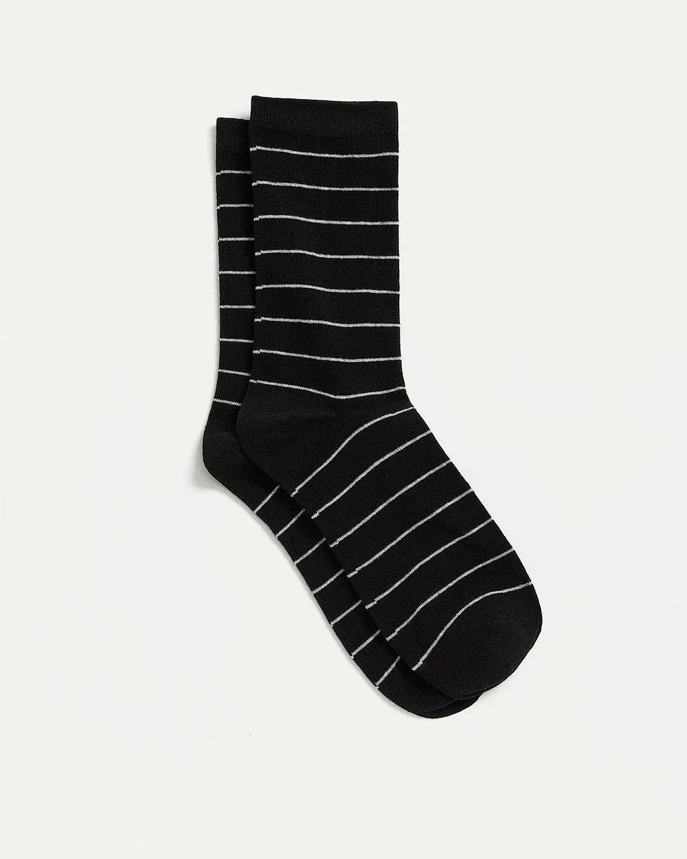 Cotton Crew Socks with Stripes