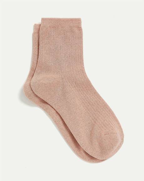 Shimmery Cotton Anklet Socks