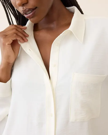 Long-Sleeve Blouse with Shirt Collar