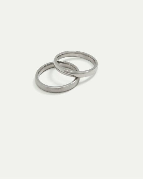 Stainless Steel Rings - Set of 2