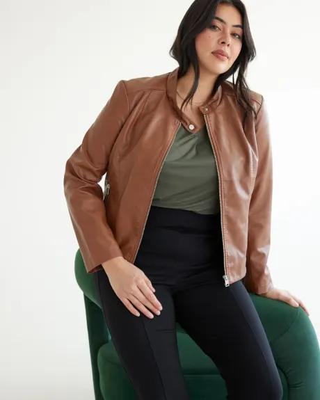 Faux Leather Moto Jacket