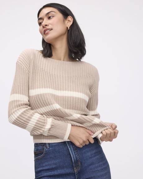 Long-Sleeve Boat-Neck Sweater