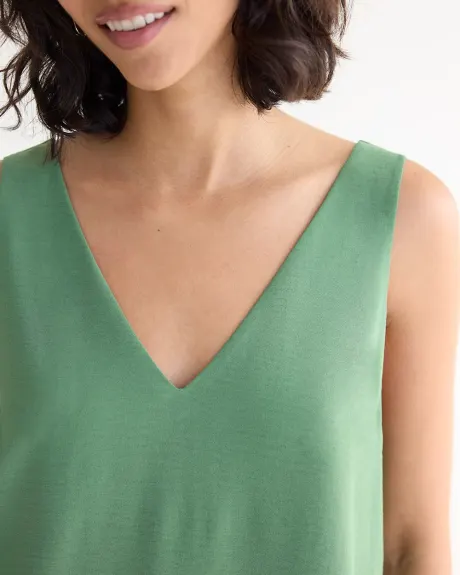 Sleeveless V-Neck Blouse