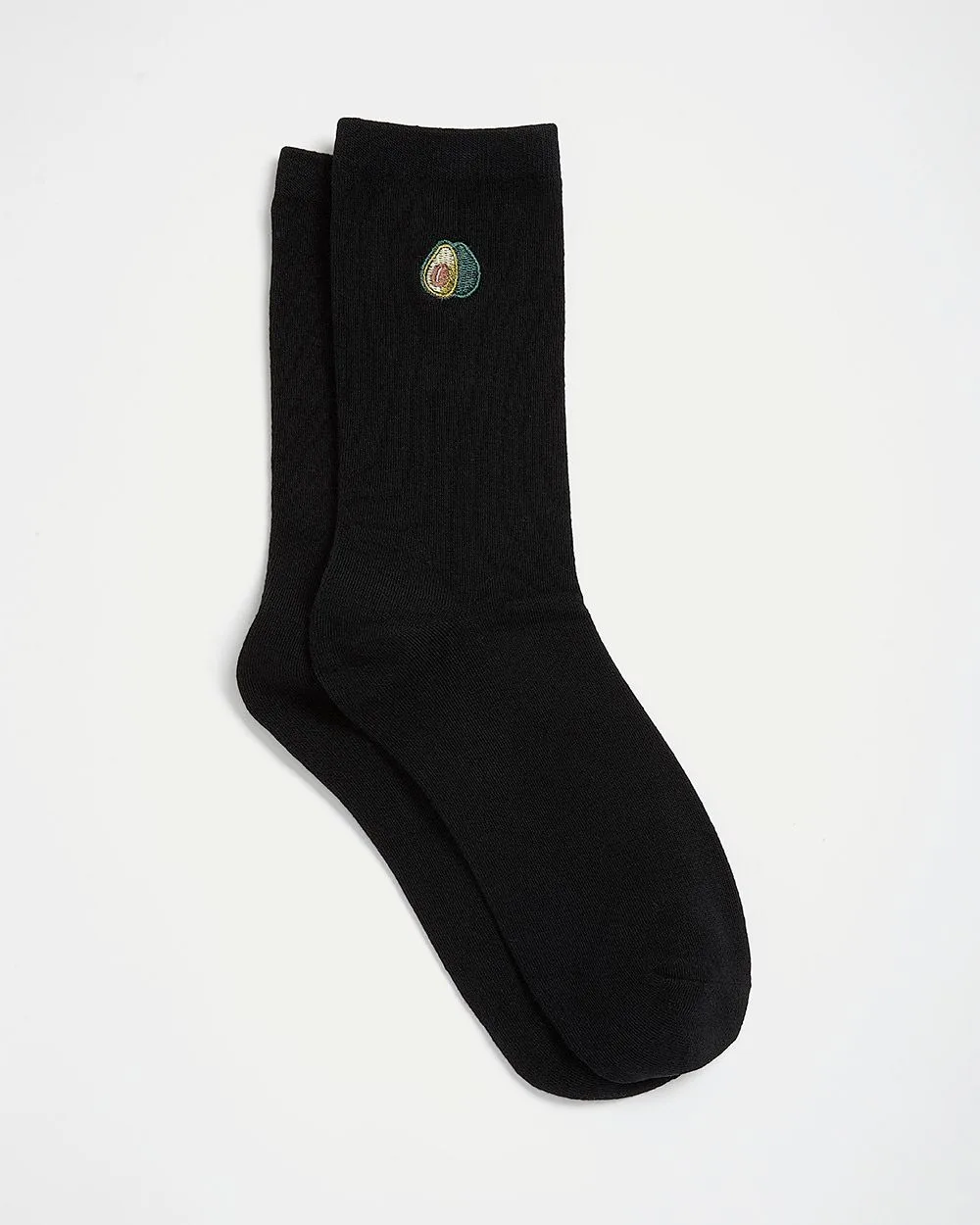 Cotton Crew Socks with Avocado