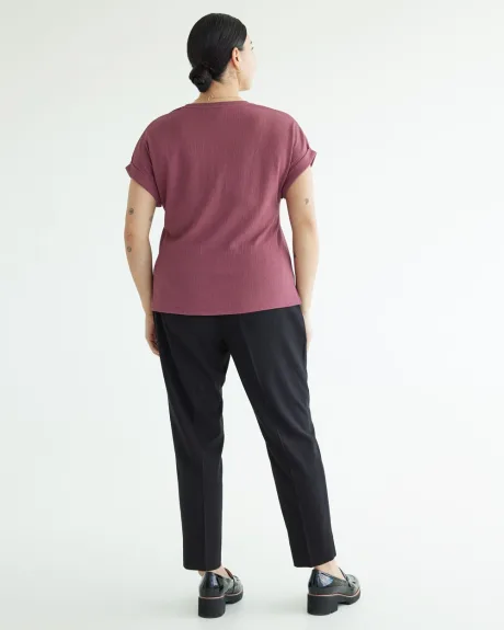 Crew-Neck Tee with Short Dolman Sleeves