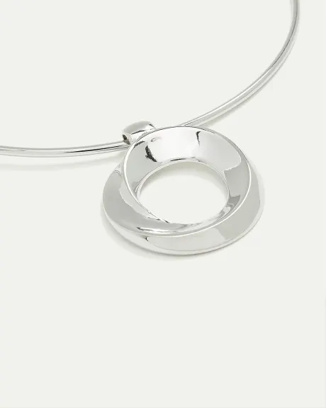 Cuff Necklace with Circular Pendant