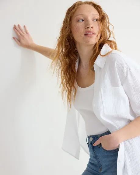 Long-Sleeve Buttoned-Down Blouse