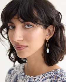 Earrings with Drop Circle and Stone