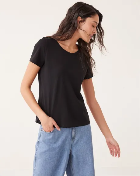 Scoop-Neck Cotton Tee - R Essentials