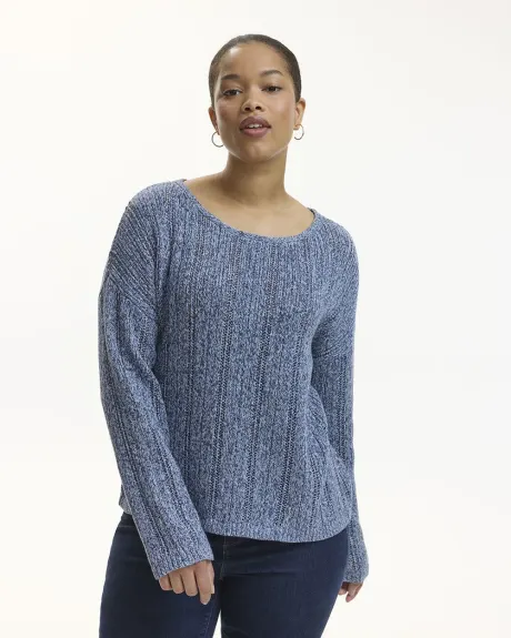 Long-Sleeve Pullover with Open Stitches