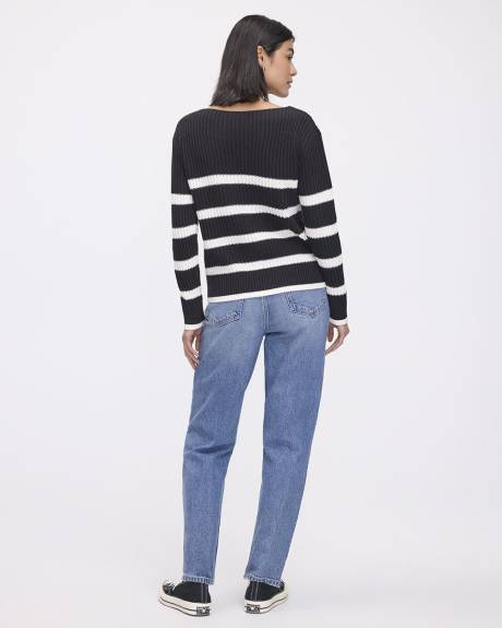 Long-Sleeve Boat-Neck Sweater