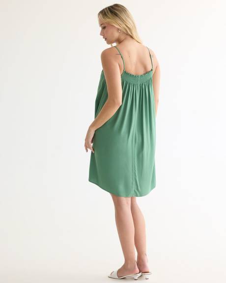 Sleeveless Dress with Square Neckline