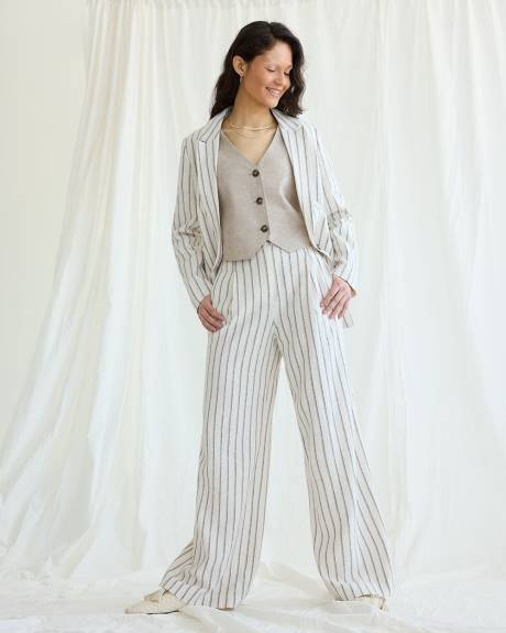 Ultra-Wide-Leg High-Rise Linen Trouser