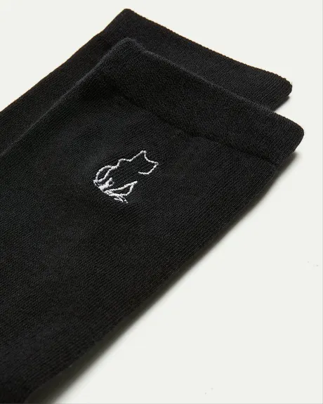 Cotton Crew Socks with Cat