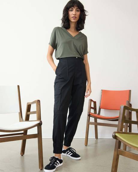 Poplin Jogger with Cargo Pockets - Petite