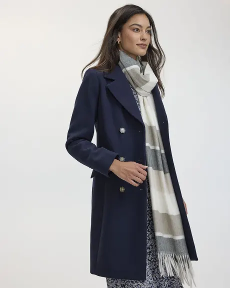 Manteau en mélange de laine à col tailleur