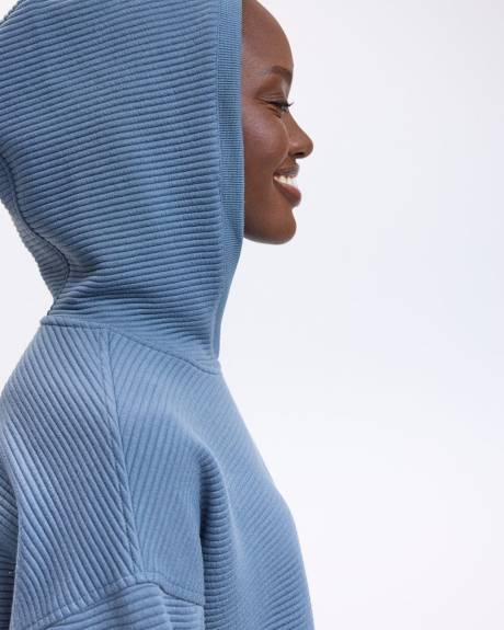 Hooded Pullover with Adjustable Hem - Hyba