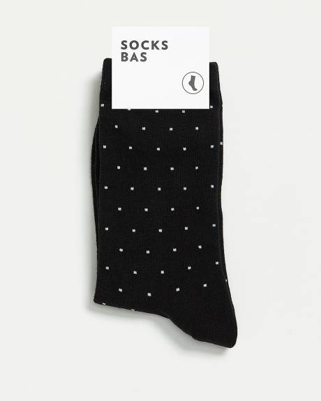 Cotton Crew Socks with Dots