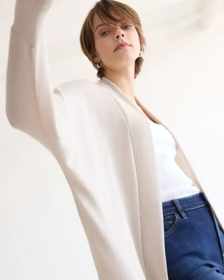 Long-Dolman-Sleeve Open Cardigan