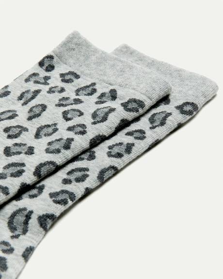 Cotton Socks with Leopard Print