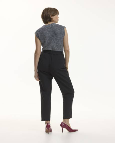 Tapered-Leg High-Rise Pant with Sash - The Timeless - Petite