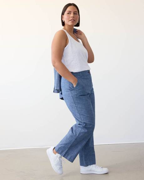 Straight-Leg Ankle Chambray Pant - Tall