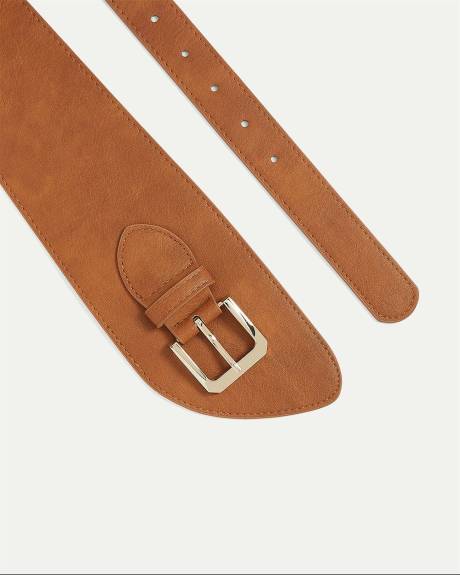 Asymmetrical Faux Leather Belt