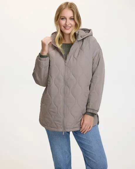 Quilted Jacket with Removable Hood